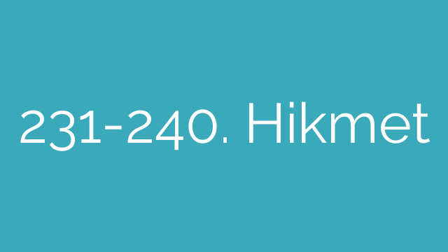 231-240. Hikmet